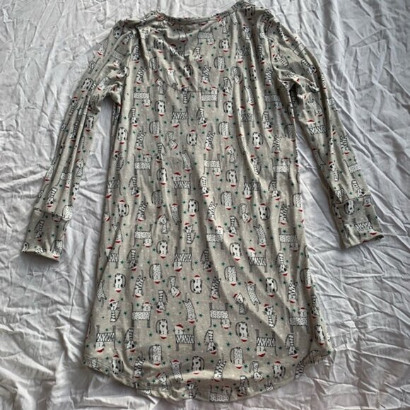 BNWT Winter Wonderland Christmas Santa Kitty Cat PJ Long Sleeve Nightie Dress - Picture 2 of 6